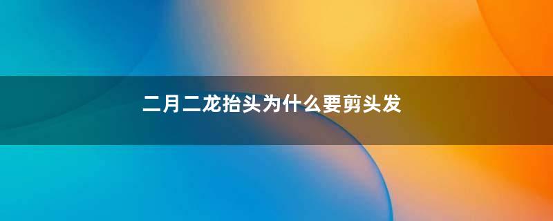 二月二龙抬头为什么要剪头发