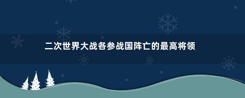 二次世界大战各参战国阵亡的最高将领