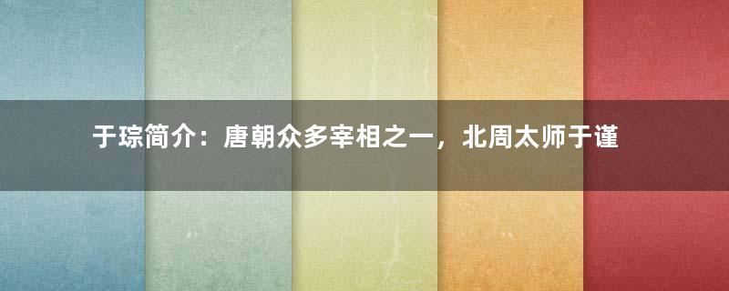 于琮简介：唐朝众多宰相之一，北周太师于谨之后