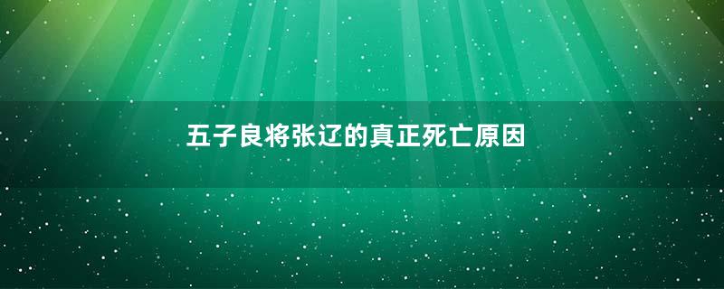 五子良将张辽的真正死亡原因