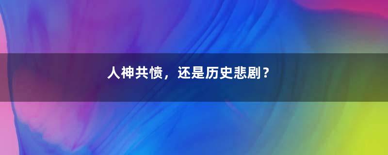 人神共愤，还是历史悲剧？