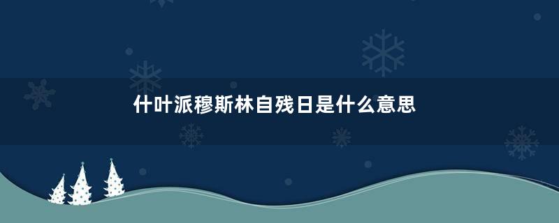 什叶派穆斯林自残日是什么意思