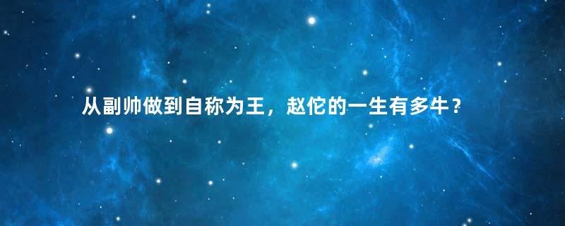 从副帅做到自称为王，赵佗的一生有多牛？