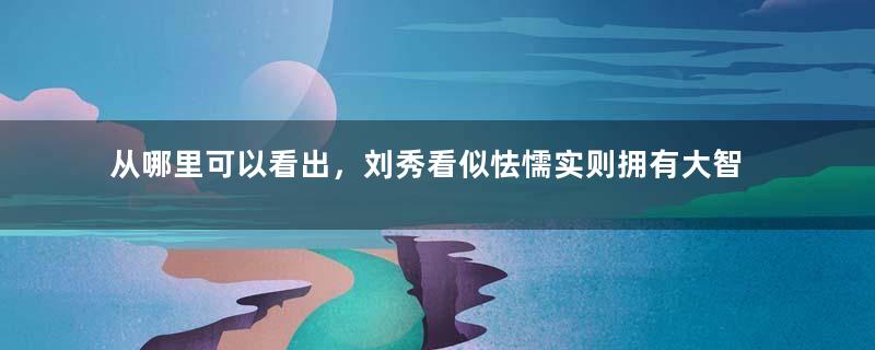 从哪里可以看出，刘秀看似怯懦实则拥有大智慧？