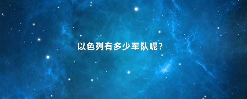 以色列有多少军队呢？