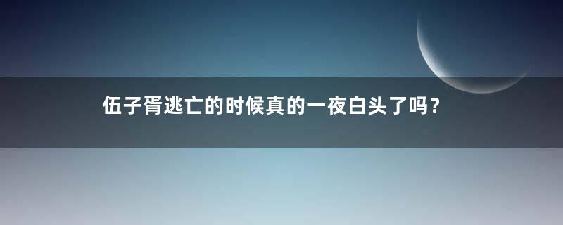 伍子胥逃亡的时候真的一夜白头了吗？