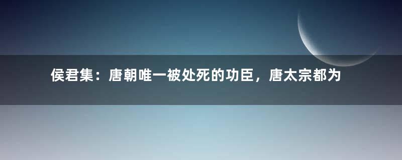 侯君集：唐朝唯一被处死的功臣，唐太宗都为他求情