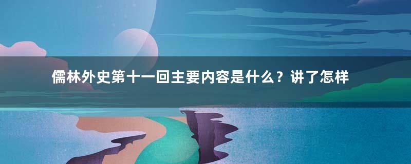 儒林外史第十一回主要内容是什么？讲了怎样的故事？