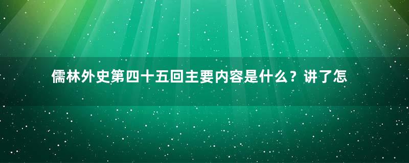 儒林外史第四十五回主要内容是什么？讲了怎样的故事？