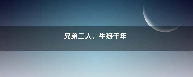 兄弟二人，牛掰千年