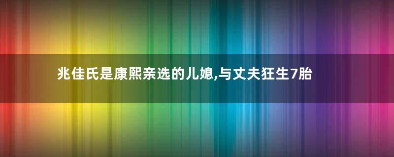 兆佳氏是康熙亲选的儿媳,与丈夫狂生7胎