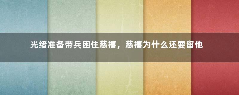 光绪准备带兵困住慈禧，慈禧为什么还要留他一命？