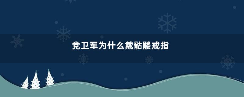 党卫军为什么戴骷髅戒指