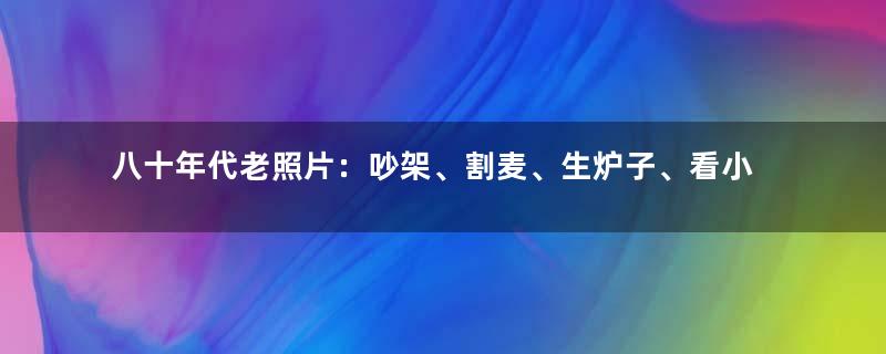 八十年代老照片：吵架、割麦、生炉子、看小人书，带您回忆过去！