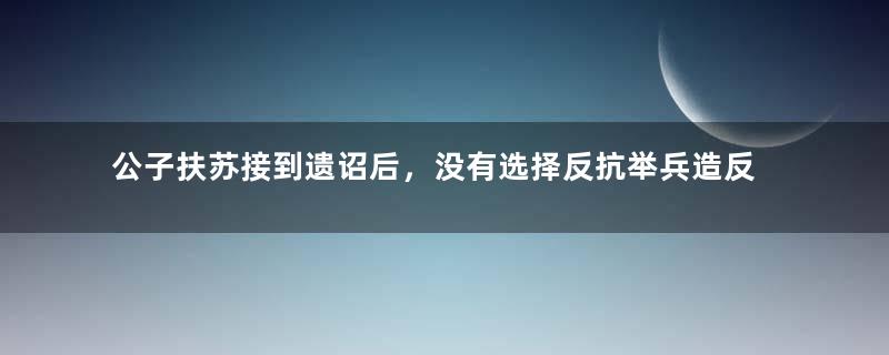 公子扶苏接到遗诏后，没有选择反抗举兵造反的原因是什么？