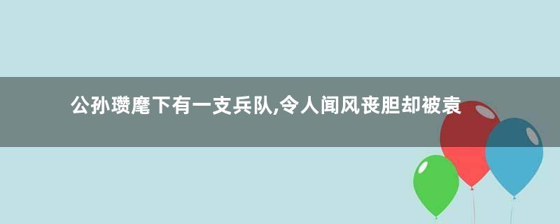 公孙瓒麾下有一支兵队,令人闻风丧胆却被袁绍歼灭