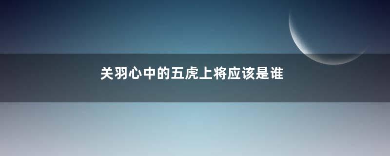 关羽心中的五虎上将应该是谁