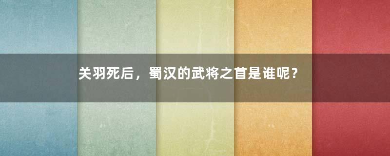 关羽死后，蜀汉的武将之首是谁呢？