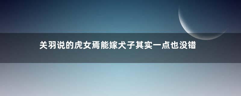 关羽说的虎女焉能嫁犬子其实一点也没错