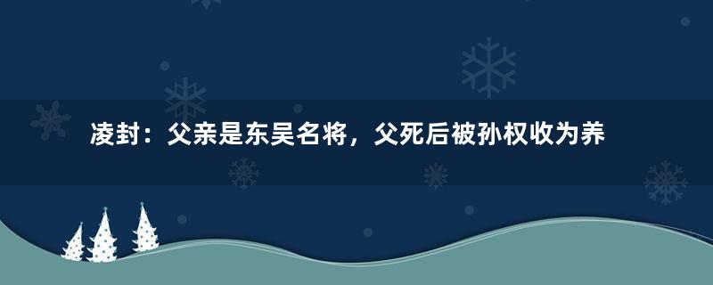 凌封：父亲是东吴名将，父死后被孙权收为养子