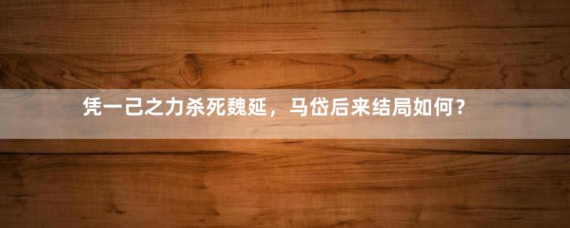凭一己之力杀死魏延，马岱后来结局如何？