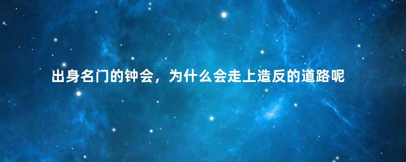 出身名门的钟会，为什么会走上造反的道路呢？