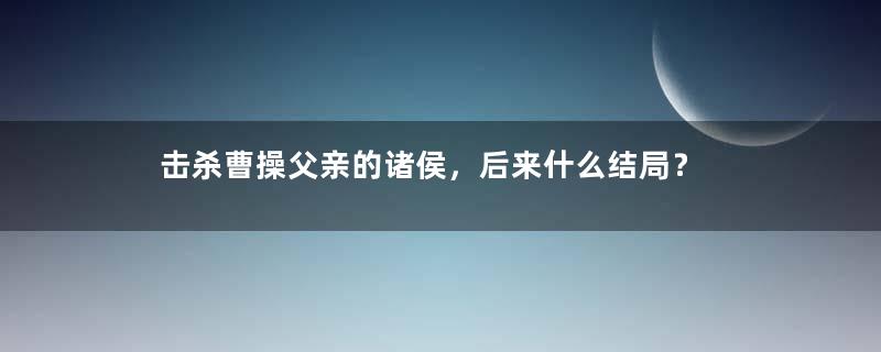 击杀曹操父亲的诸侯，后来什么结局？