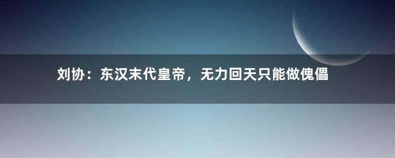 刘协：东汉末代皇帝，无力回天只能做傀儡