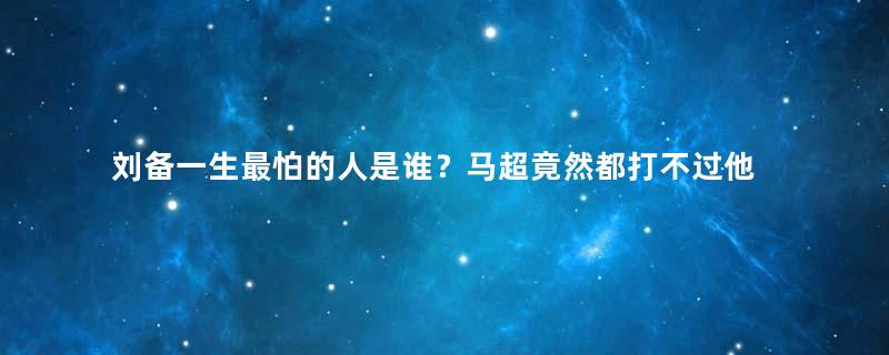 刘备一生最怕的人是谁？马超竟然都打不过他