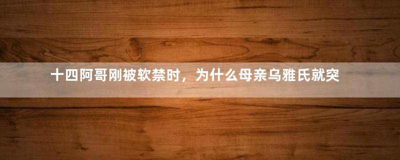 十四阿哥刚被软禁时，为什么母亲乌雅氏就突然去世？