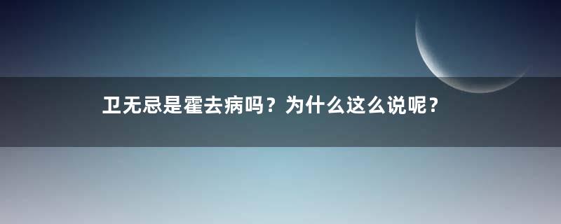 卫无忌是霍去病吗？为什么这么说呢？