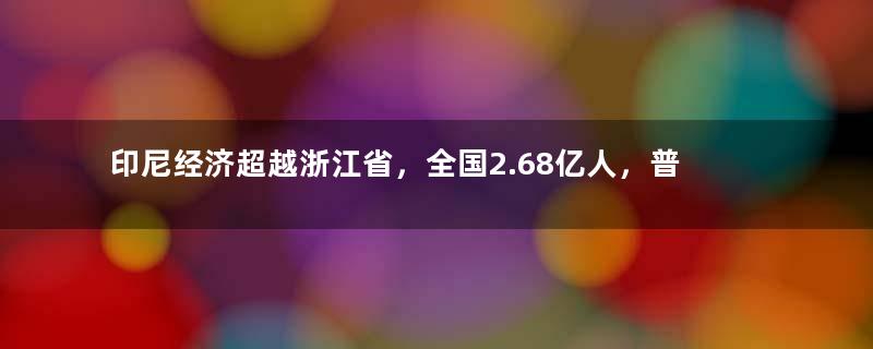 印尼经济超越浙江省，全国2.68亿人，普通人一月工资多少钱？