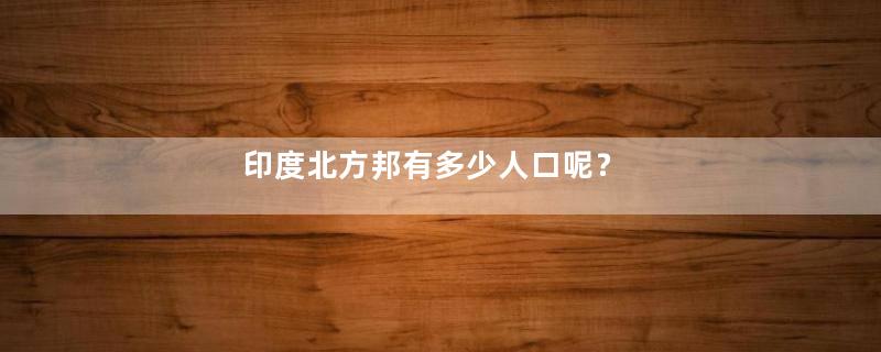 印度北方邦有多少人口呢？