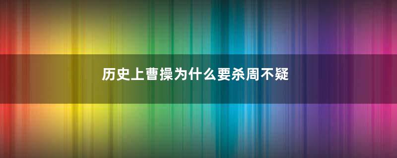 历史上曹操为什么要杀周不疑