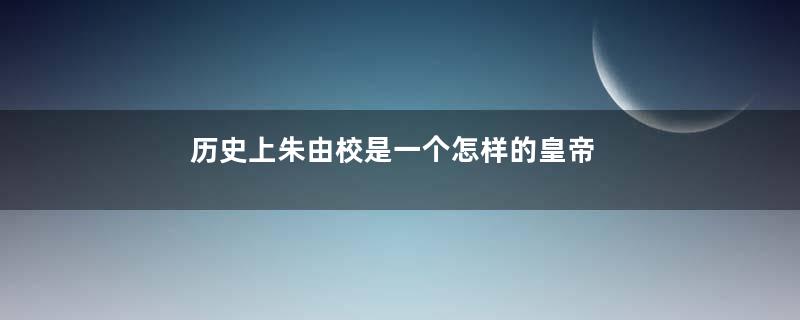 历史上朱由校是一个怎样的皇帝