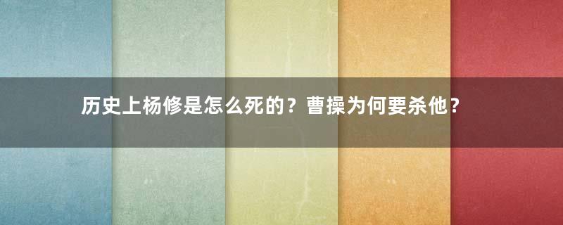 历史上杨修是怎么死的？曹操为何要杀他？