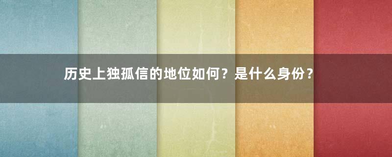 历史上独孤信的地位如何？是什么身份？