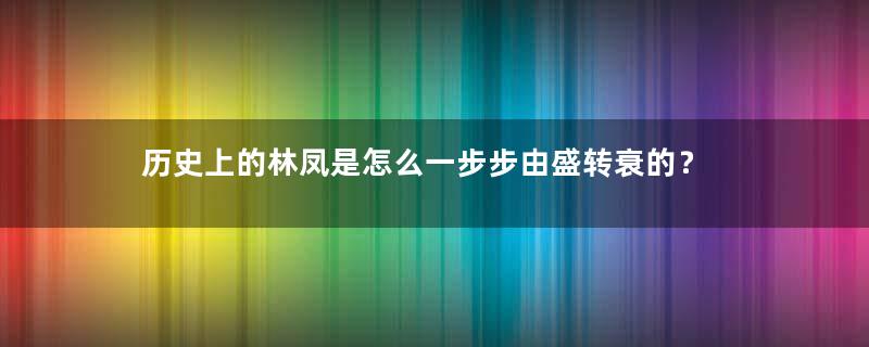 历史上的林凤是怎么一步步由盛转衰的？