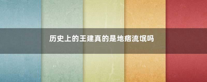 历史上的王建真的是地痞流氓吗