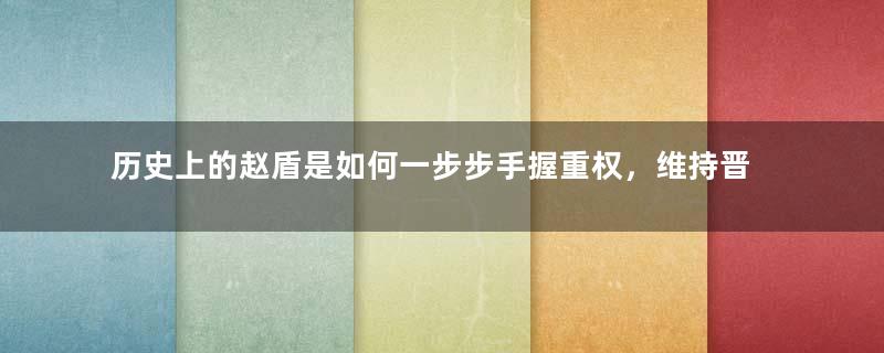 历史上的赵盾是如何一步步手握重权，维持晋国霸业的？