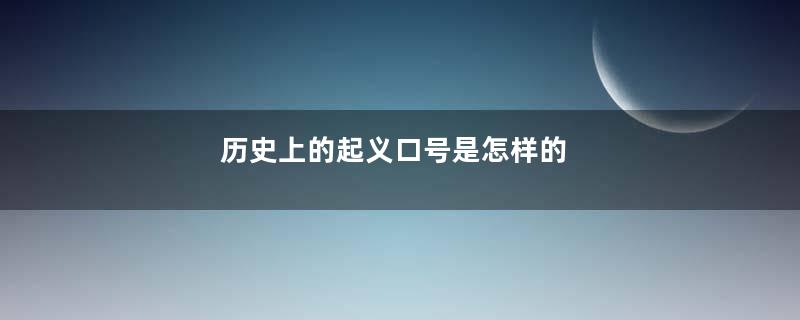 历史上的起义口号是怎样的