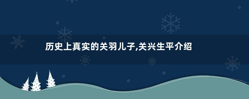 历史上真实的关羽儿子,关兴生平介绍