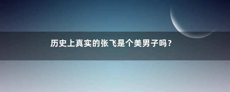 历史上真实的张飞是个美男子吗？