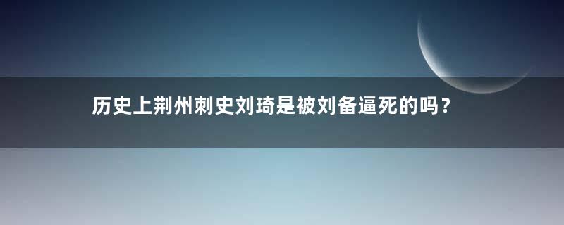 历史上荆州刺史刘琦是被刘备逼死的吗？