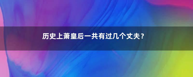 历史上萧皇后一共有过几个丈夫？