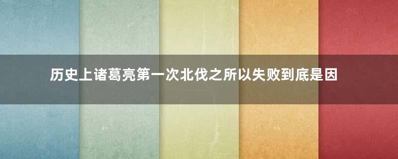 历史上诸葛亮第一次北伐之所以失败到底是因为什么？