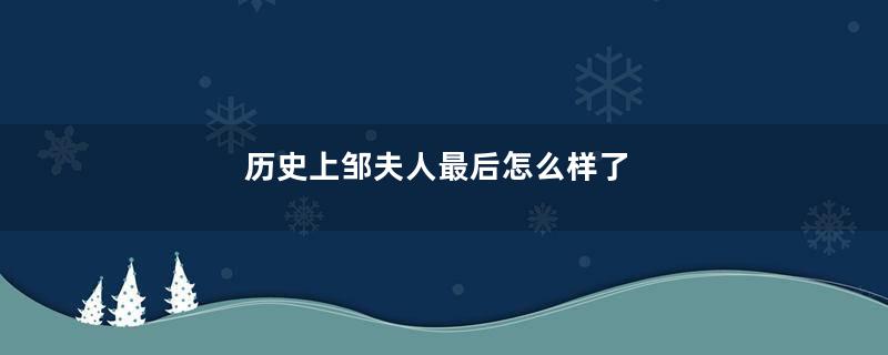 历史上邹夫人最后怎么样了