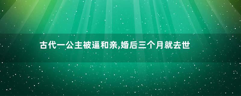 古代一公主被逼和亲,婚后三个月就去世