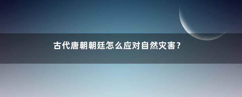 古代唐朝朝廷怎么应对自然灾害？