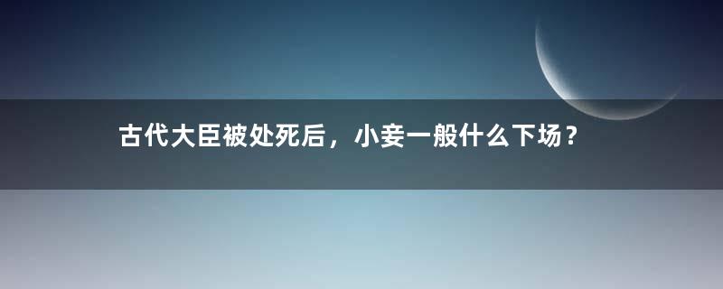 古代大臣被处死后，小妾一般什么下场？